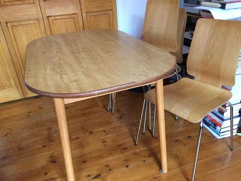 Table and four chairs