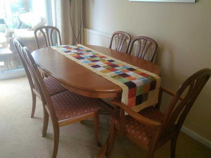 Table and six chairs