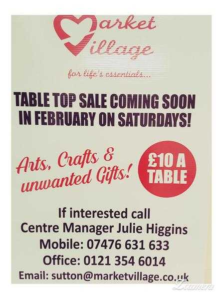 Table Top Sale Coming Soon Market Village Sutton Coldfield