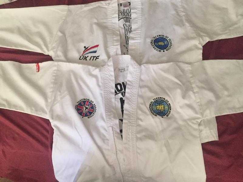 Tae Kwon Do suits for sale x 2, fit chid - size 1 (140cm)