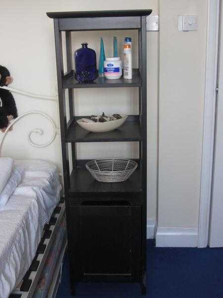 Tall boy shelf unit with cupboard