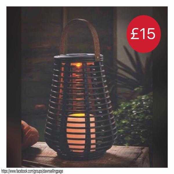 Tall Rattan Effect Basket Solar Light