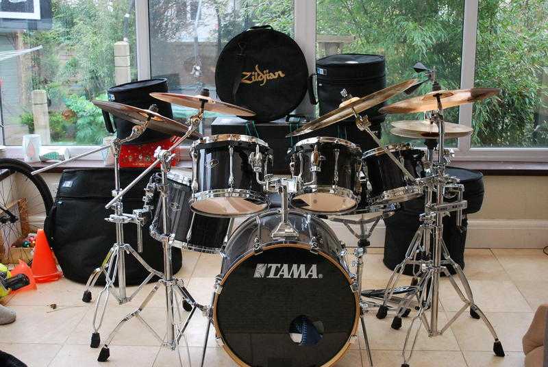 Tama Superstar 6pce Drum kit with extra hardware, cymbals and cases