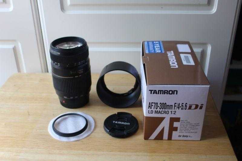 Tamron LD AF 70-300mm F4-5.6 LD Di AF Lens Sony  lens hood  Smart filter