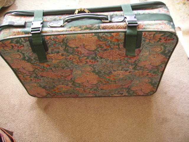 tapestry style and green 29inch suitcase