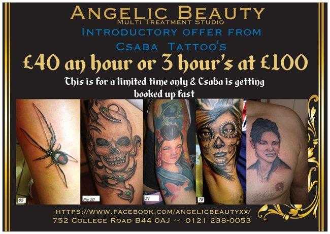 Tattoo039s with Csaba at Angelic Beauty SPECIAL OFFER