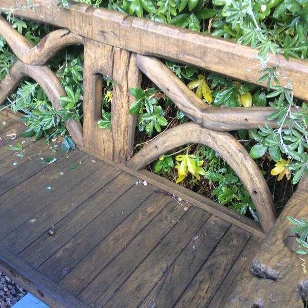 Teak Ox Cart Garden Bench