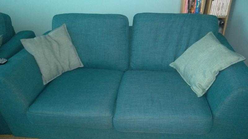 Teal 2 seater sofa bed and 3 seater sofa