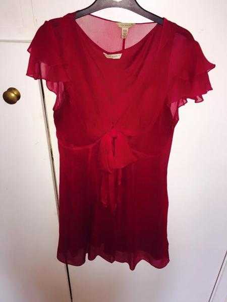 Ted Baker red chiffon mini-dress