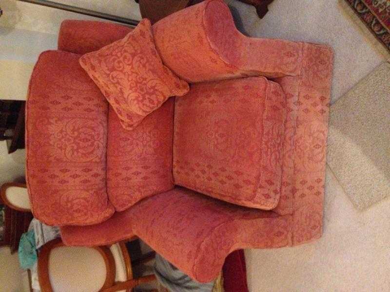 Terracotta sofa and arm chair