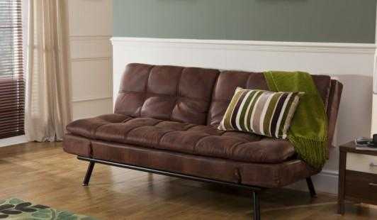 TEXAS FAUX LEATHER DOUBLE SOFA BED