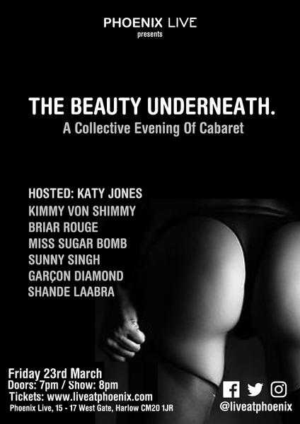 The beauty underneath a night of Burlesque and variety 23rd March