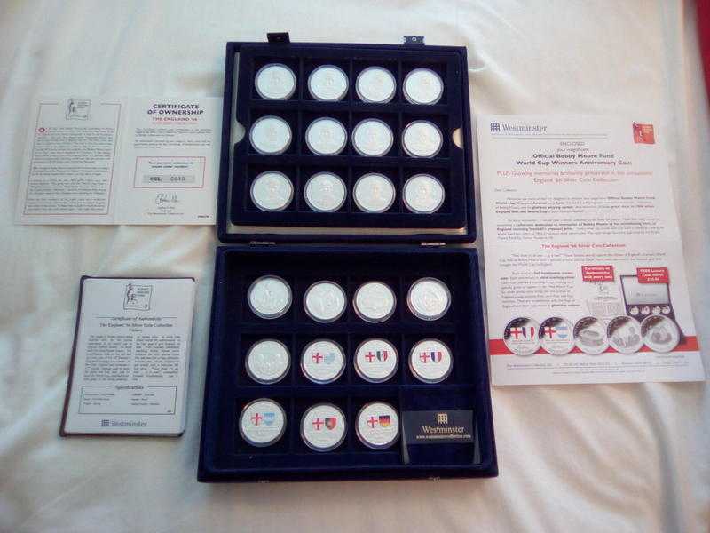 The England World Cup 66 Silver Coin Collection in Deluxe Case