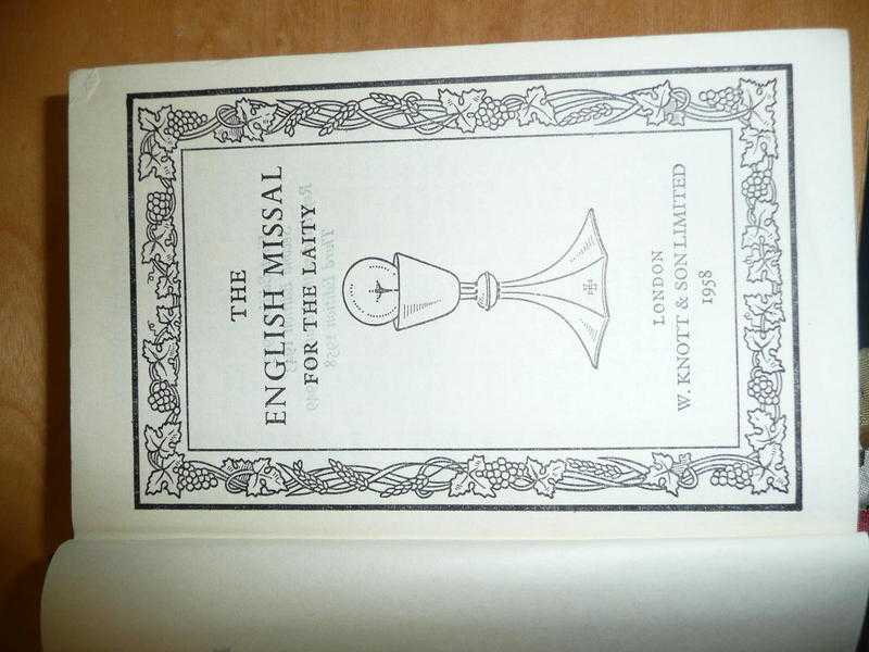 The English Missal 1 for the laity Third edition 1958