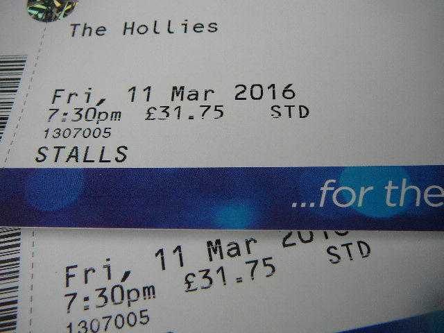 THE HOLLIES Bournemouth 11th March BARGAIN at 25