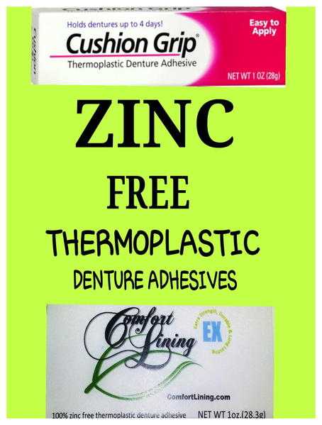 THERMOPLASTIC DENTURE ADHESIVES ZINC FREE