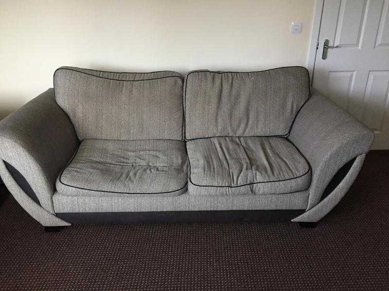 Three and two seater sofa grey