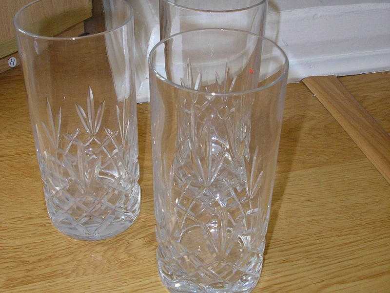 THREE CRYSTAL GLASSES