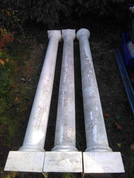 Three Fiberglass Fluted Columns Round Porch Posts Pillars