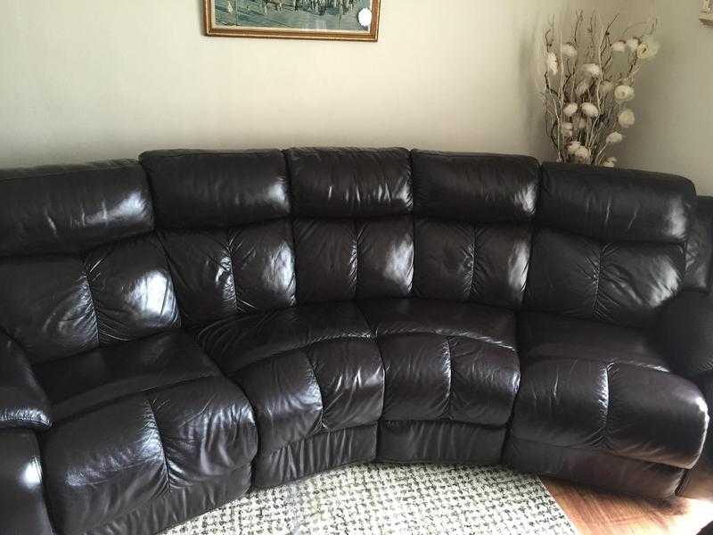 Three leather sofa recliners