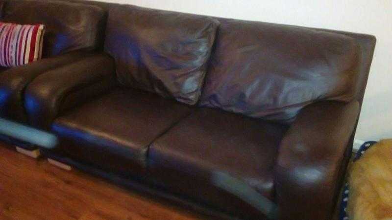 Three piece leather sofa set