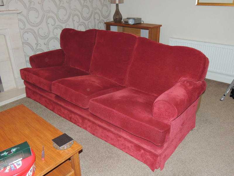 Three Seater and Two Seater Sofa in burgundy Chenille Fabric