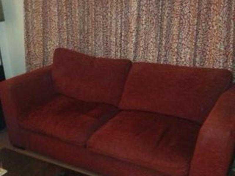 Three seater sofa and two seater sofa bed - dark red