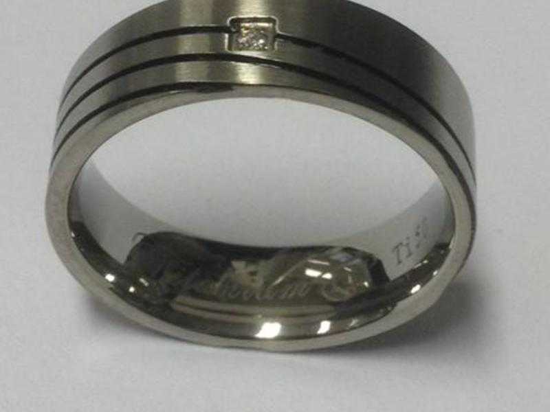 Titanium Ring Stone Set - New amp Unworn Size Q