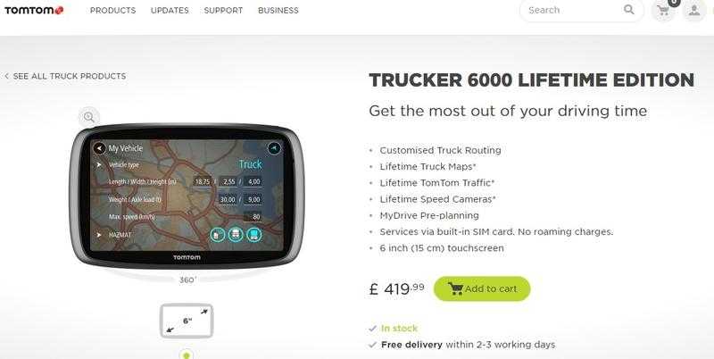 Tomtom Trucker 6000 Lifetime Edition Sat Nav - New Still Wrapped in Box and With New Case