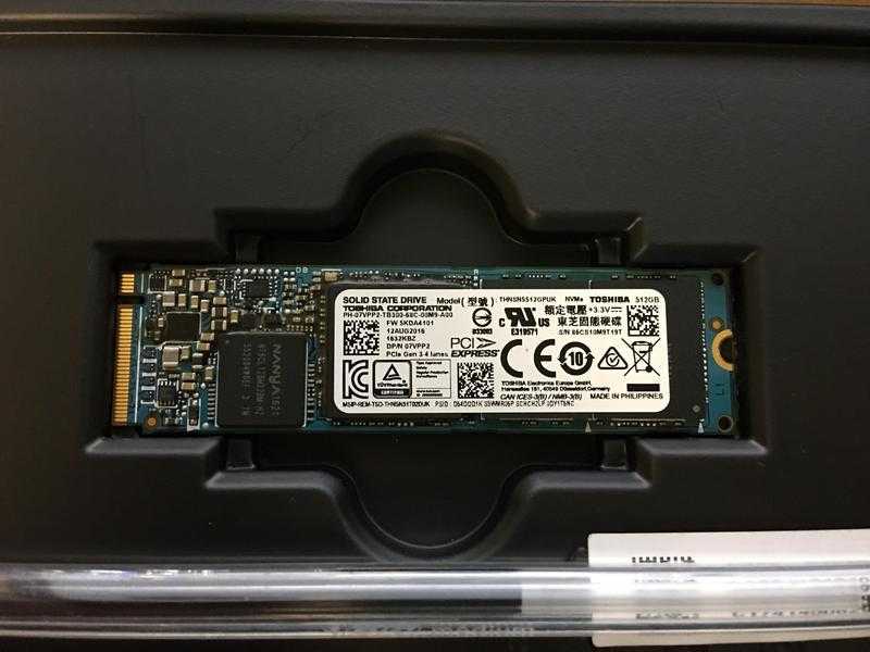 Toshiba 512GB NVMe SSD M.2 PCIe 3.0 (x4) THNSN5512GPUK