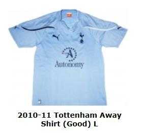 Tottenham Away Shirt season 2010-11 size L