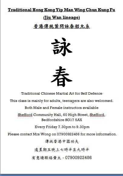 Traditional Chinese Martial Arts Class(Wing Chun)