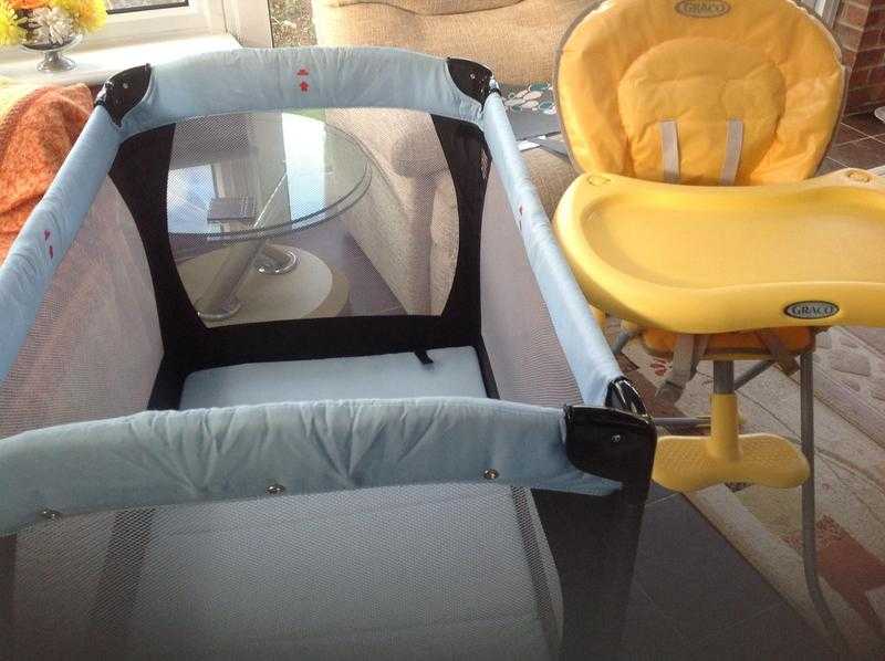 Travel cot and high chair