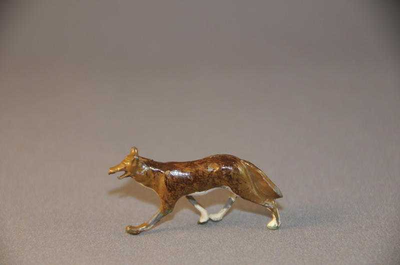 Trotting Wolf Vintage Britains Ltd. Hollow Cast Lead Toy Wild Animal Model No.955 Zoo Series