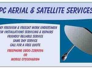 TV aerial amp satellite dish installer, free sat, sky, multiroom cabling, tv links etc.