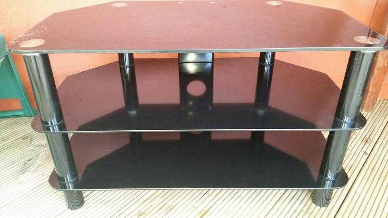 TV Stand Black Glass