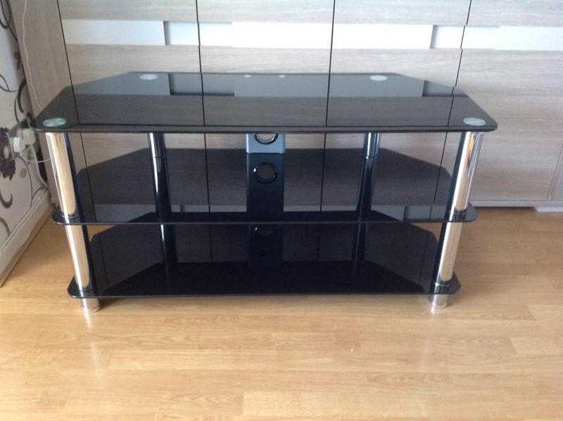 Tv stand black glass 42 inch (105 cm)