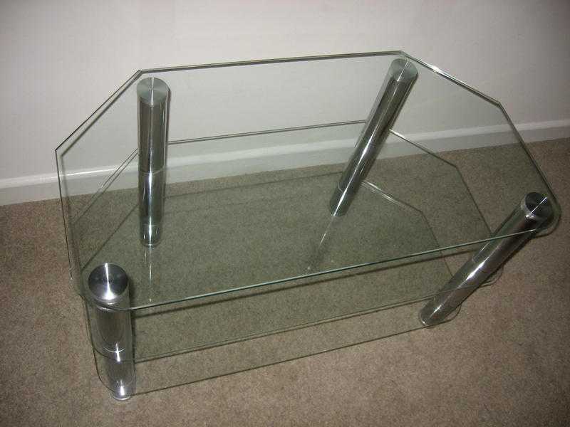 TV Stand - Glass and Chrome