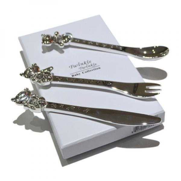 Twinkle Twinkle Silver Plated 3pc Childs Cuttlery Set in Gift Box ENGRAVED FREE