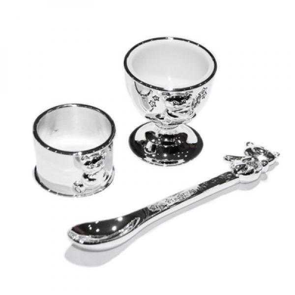 Twinkle Twinkle Silver Plated Egg Cup, Spoon amp Napkin Ring