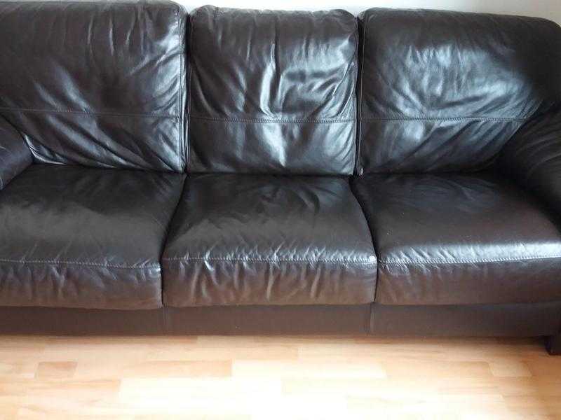 Two and three seater leather sofa