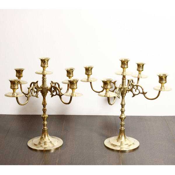 Two Beautiful Vintage Brass Candelabras - Brass Candle Stick Holders at KODE-STORE on ebay