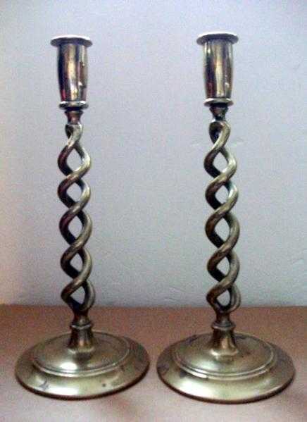 Two brass candlesticks