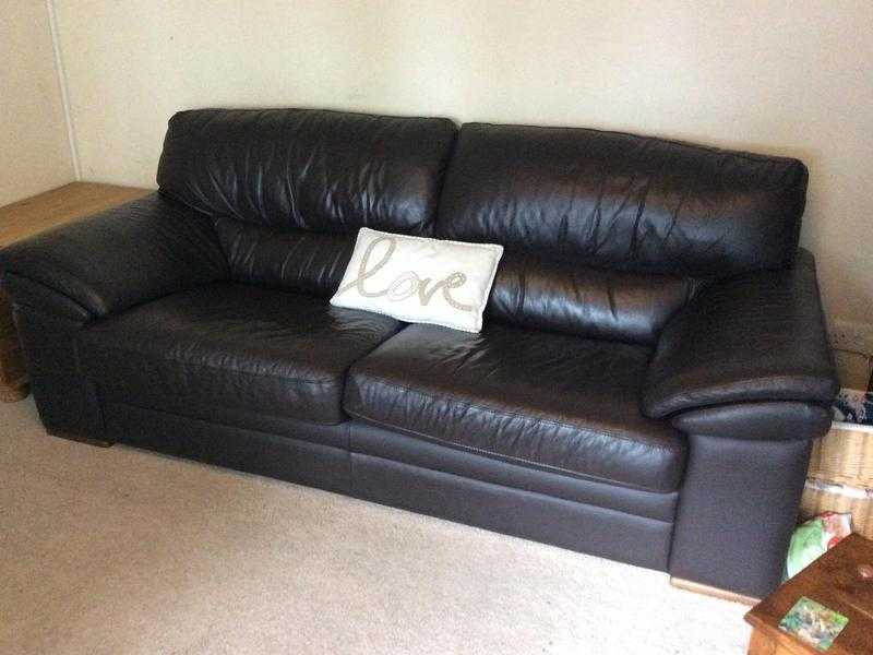 TWO BROWN SOFAS