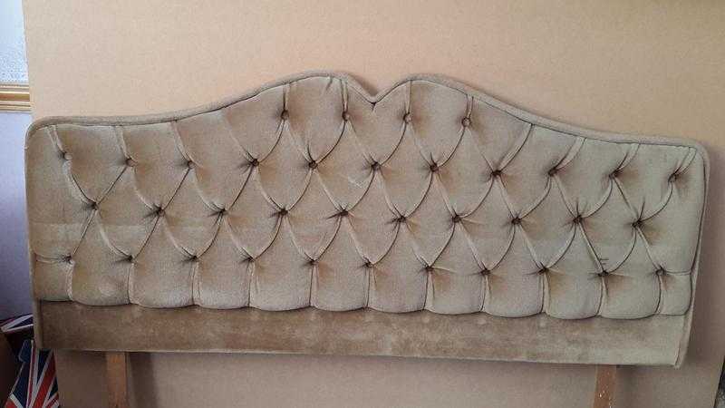 Two double headboards Beige and navy blue