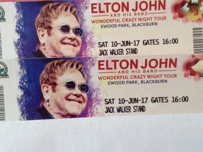 two Elton John tickets Ewood Park Blackburn, sat June 10th