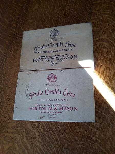 Two Fortnum amp Mason Fruits Confits Extra, wooden boxs