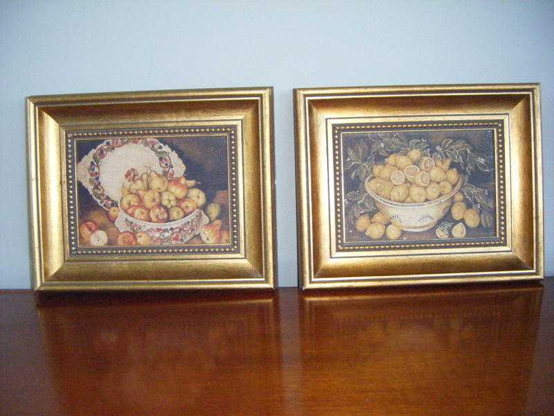 Two framed prints of fruit