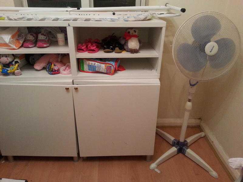 TWO i kea cupboards with book case and the fan as agift