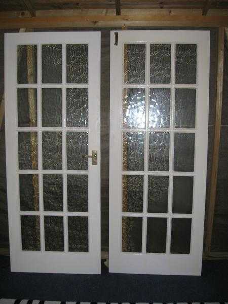 Two internal doors glass opaque panelled